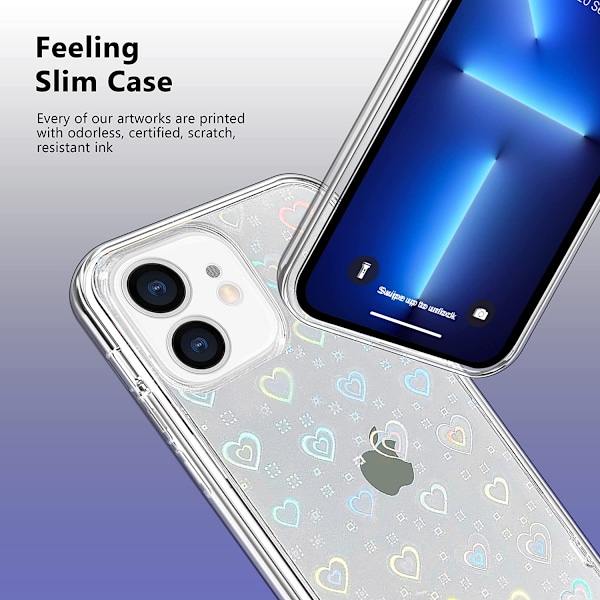 Kompatibel med iPhone 11 Fodral 6.1 Tum Laser Bling Glitte