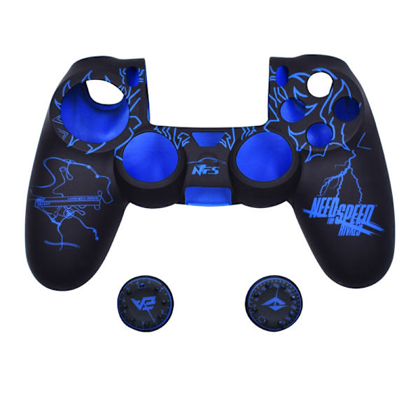 PS4-kontrollerskinn, silikonkontrollerdekselbeskytter kompatibel med /PS4 Slim/PS4 Pro-kontroller (tommelgrep x 2)