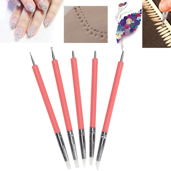 Dobbeltsidet Neglekunst Prikpen Pottemager Ler Modellering Skulptur Indentations Pen Sæt
