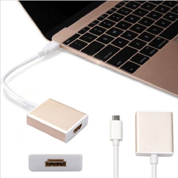 USB 3.1 Type-C - HDMI-sovitinkaapeli MacBookille, HDMI HD -videomuunnos 2K