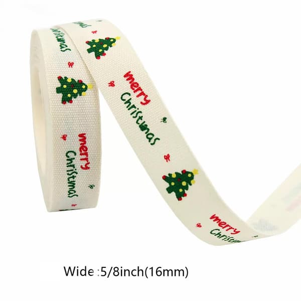1,5 cm x 9,1 m julgransband för present- och tårtdekoration Christmas tree