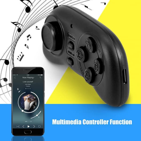 Trådløs Bluetooth spilcontroller, med auto shutter funktion Black