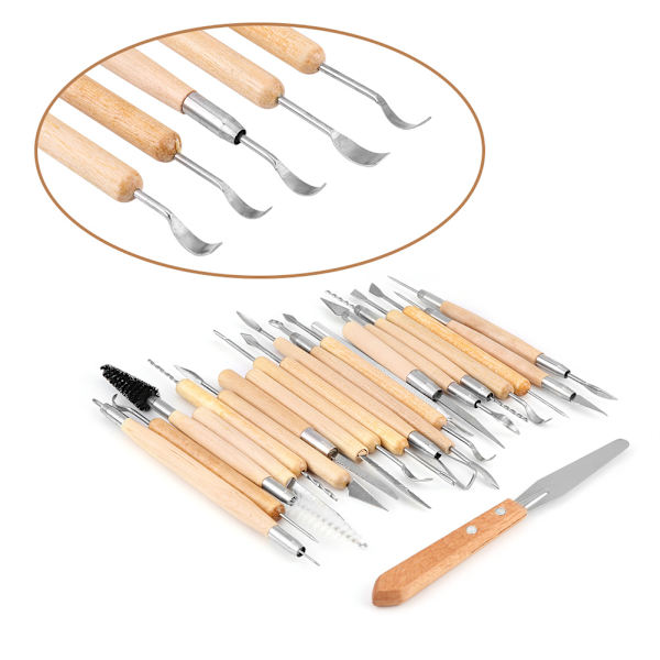 JR2-18 22 st DIY-snidningsverktyg Lerskulpturverktyg Set Tillbehör
