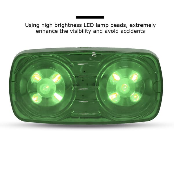 24V 10LED Sidemarkerlys Blinklys Indikatorlampe til Lastbiler Trailere (grøn)