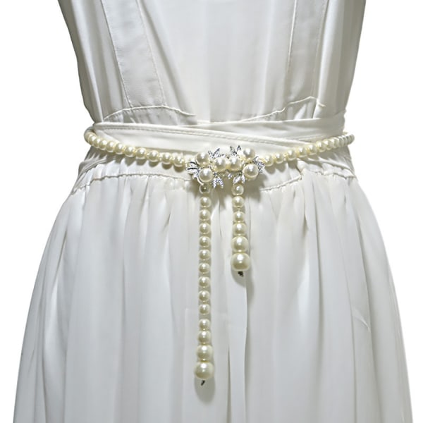 Elegant Imitation Pearl Decorative Metal Midja Kedja Midja B C