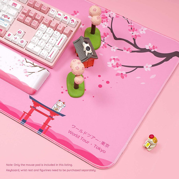 Tokyo World Tour  Gaming Mouse Pad, Skridsikker og holdbar ekstra stor 400 mm x 900 mm