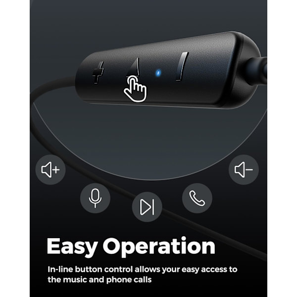 Q30 HD+ Bluetooth-kuulokkeet korvan sisäiset langattomat 5.2 magneettiset kuulokkeet IPX5 hikikestävät nappikuulokkeet mikrofonilla urheiluun, upea basso, 10 mm:n ajurit, Black