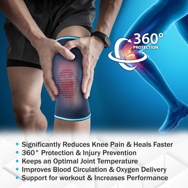 Sports knæpuder varme led leggings, åndbare leggings udendørs løb cykling klatring sport bedste knæpuder Azure XL