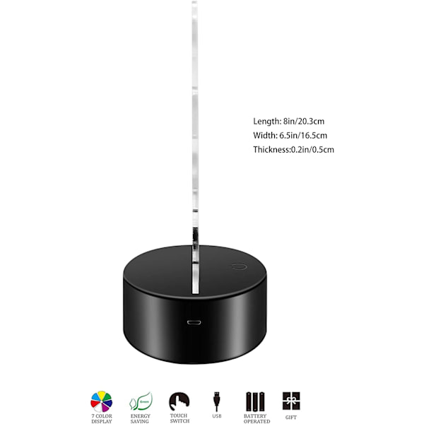 3D Illusion Multi Farver USB Natlampe til Søvn Skrivebordslampe