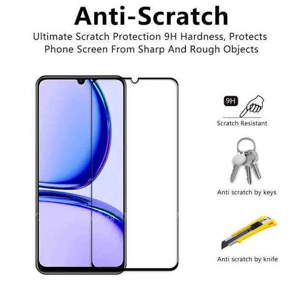6 i 1 för Realme C53 härdat glas Realme C53 glas full täckning skärmskydd kamerafilm