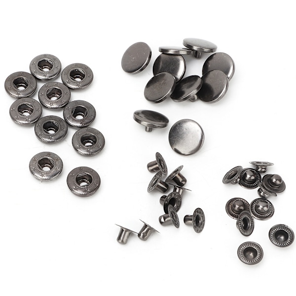 10 stk 15mm Metall Trykknapp Snap Button Feste Klær Tilbehør #3