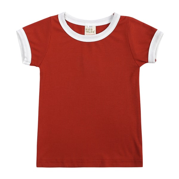 Toddler Solid Cotton Short Summer Pyjamas Set, L (Röd)