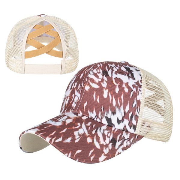 Kors elastisk mesh hästsvans basebollkeps unisex justerbar B E