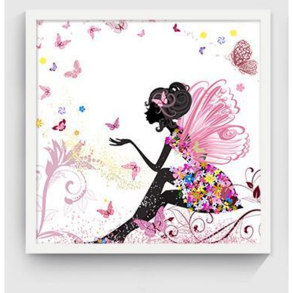 Flower Fairy 2 Väggkonst Canvas Print Poster, Simpl 40x40cm