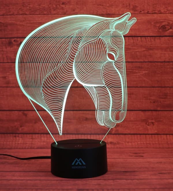 3D Hest Natlampe 7 Farve LED Touch Bordlamper Ener