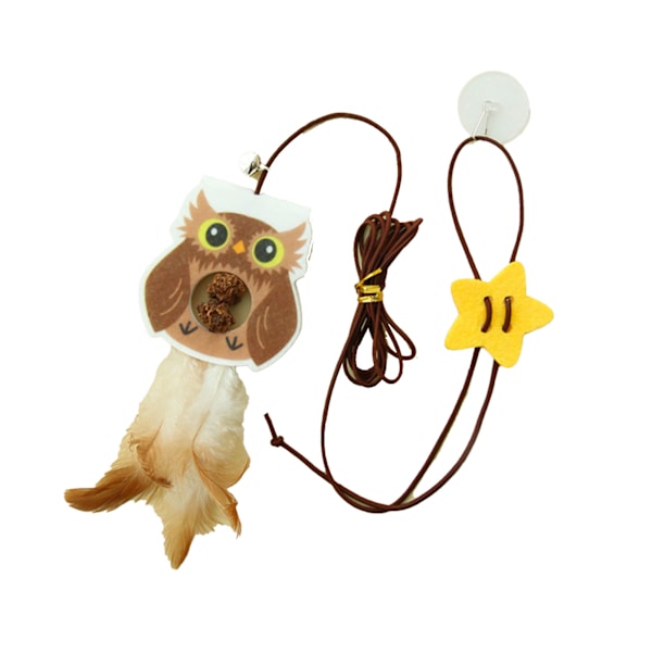 Strengeleg Kattelegetøj Hængende Dør Fjerlegetøj Elastisk Tilbagekaldelig Kat Attraktiv Teaser Legetøj Owl