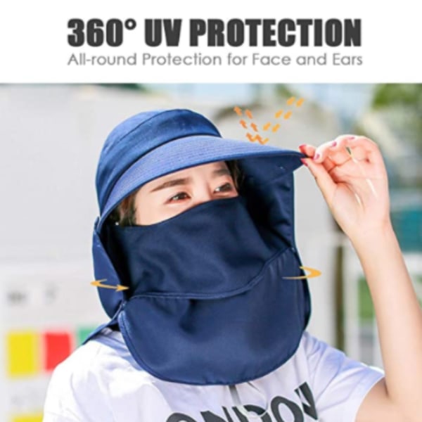 Solhatt med bred brätte - mångsidig UPF 50 skyddande hinkhatt, Blue