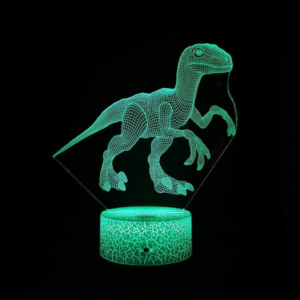 4 stk. 3D Dinosaur Nattlys, ATTOE Led Illusjonslampe 16 Co