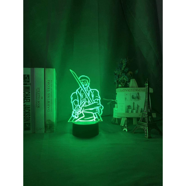 One Piece Luffy 3D Illusionslampa med Smart Touch, RGB-effekt, USB-driven, Kreativ 3D Japansk Animelampa