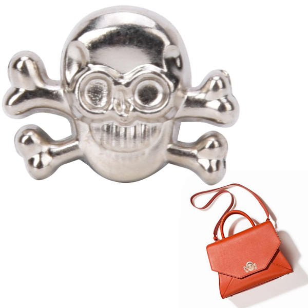 20 stk DIY 15mm Punk Skull med Bone Rivet Gotiske Ornamenter / Bagasjetilbehør Ghost Head med Bone Silver