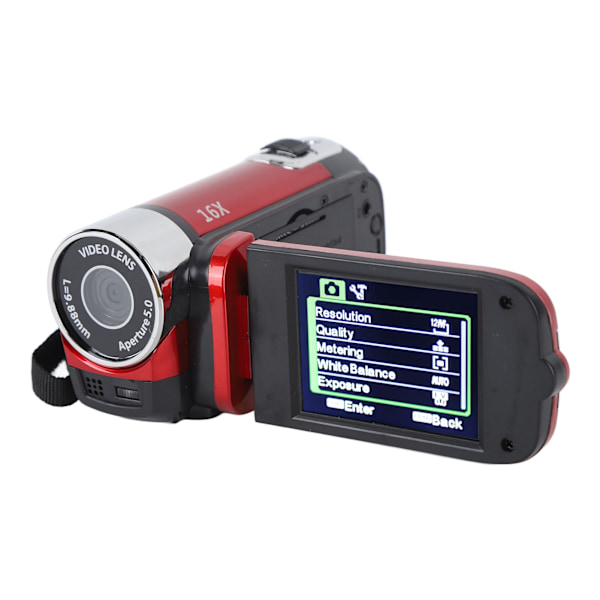 4K 48MP DV-kamera 2,7 tum TFT roterbar skärm 16x digital zoom videokamera med USB-kabel Red