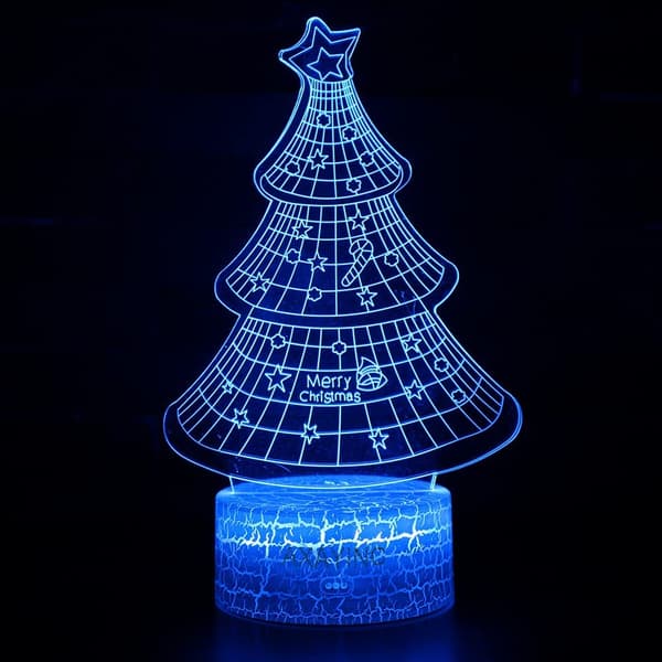 3D Natlampe LED Illusion Skrivebordslampe 7 Farveskift