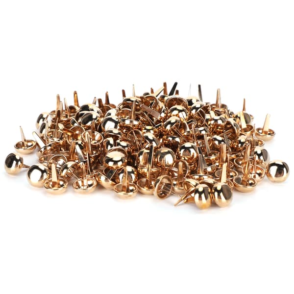 200 stk. flade fødder studs svampeformet lys guld DIY lædertasker håndværk tilbehør 15mm