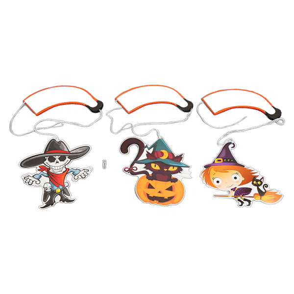 3 kpl Halloween-paperiripustuskoristetta, kurpitsa, pääkallo, noita, Halloween-paperiripustuslyhty, DIY-ripustuskoriste