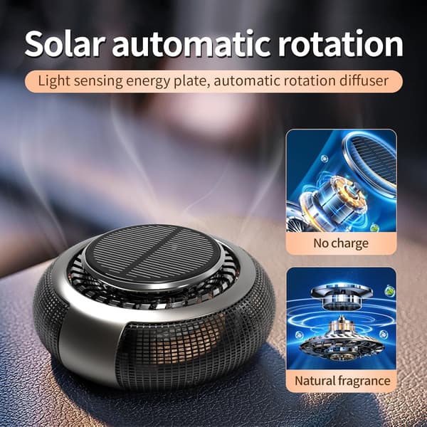 Solcelledrevet smart billuftfriskerdiffuser – Roterende aromaterapi-ornament biltilbehør Ocean
