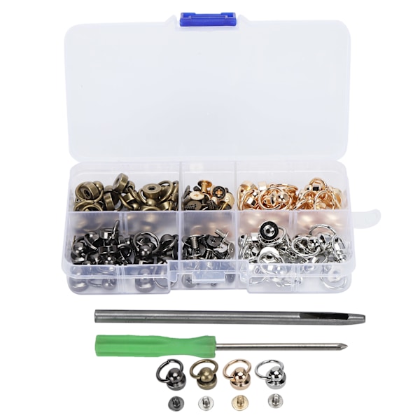 ORing Ball Post Rivet Set DIY Läderhantverk Kläder Väskor Telefon Skal Tillbehör