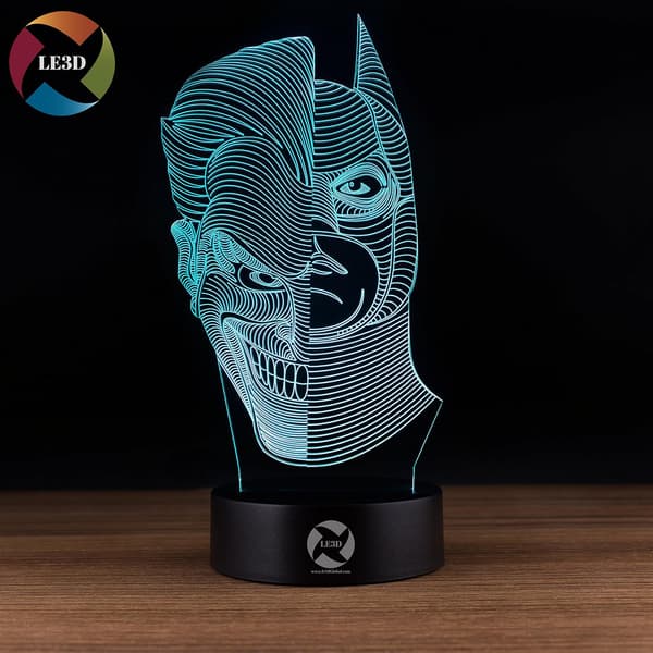 3D Optisk Illusjon Nattlys - 7 LED Fargeskiftende Lampe