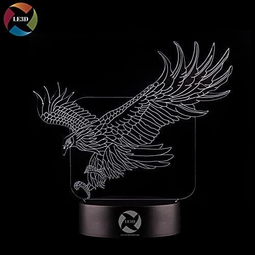 3D Optisk Illusjon Nattlys - 7 LED Fargeskiftende Lampe
