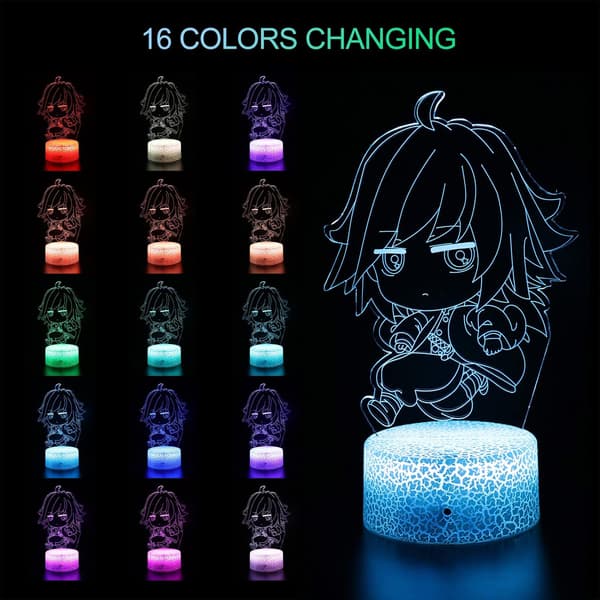 Demon Nattlamper, 3D-illusjon 16 farger bordlampe med til