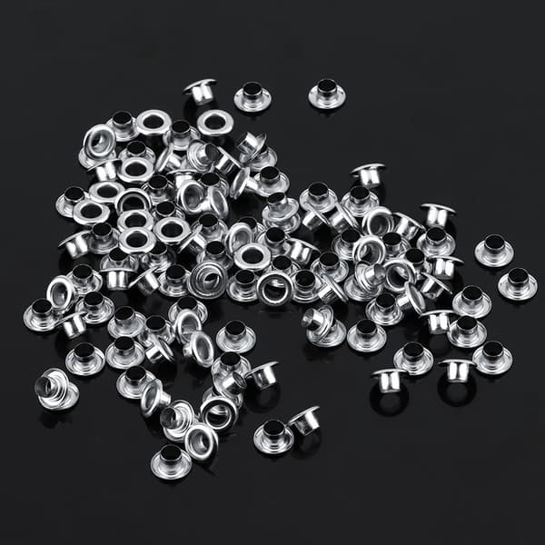5mm Metalløyer Vaskemaskiner Maljer Scrapbooking Lærhåndverk (Sølv)