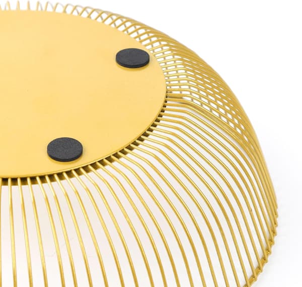Fruktskål i guldtråd, rund metallkorg för köksbänksförvaring och inredning, enkel förpackning gold