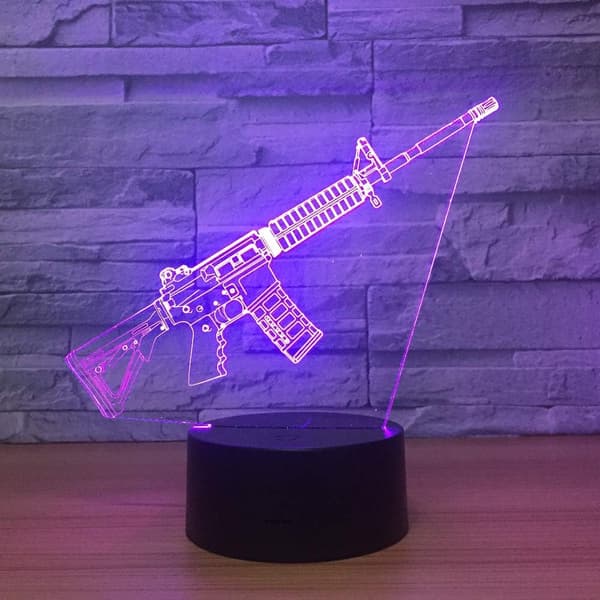 3D LED Pistol Optisk Illusjon Sensor Nattlys med Smart