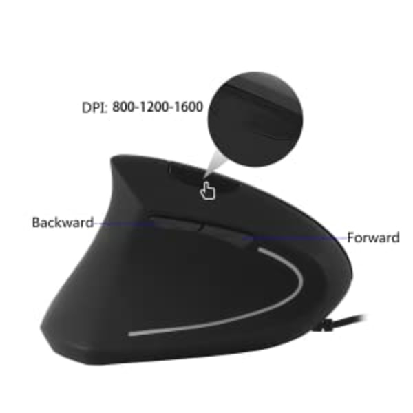 Vänsterhänt vertikal ergonomisk mus trådbunden optisk mikrofon