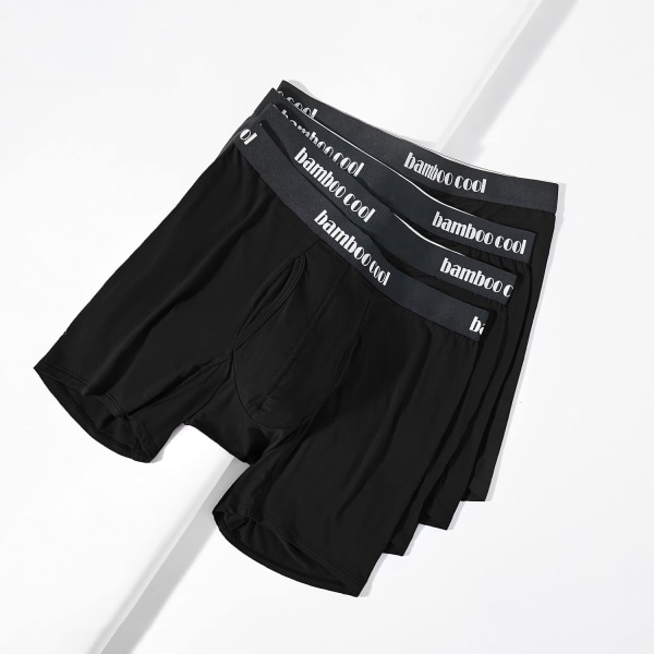 Menu2019s Underbukser Boxer Briefs med Gylf Myke Komfortable Pustende Underbukser for Menn Multipack Black 2XL