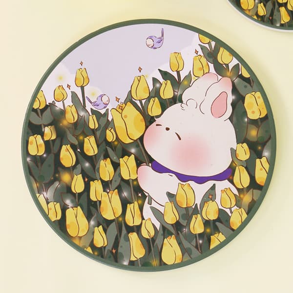 Keramiske coasters til drikkevarer med korkbund, til housewarming, Ap