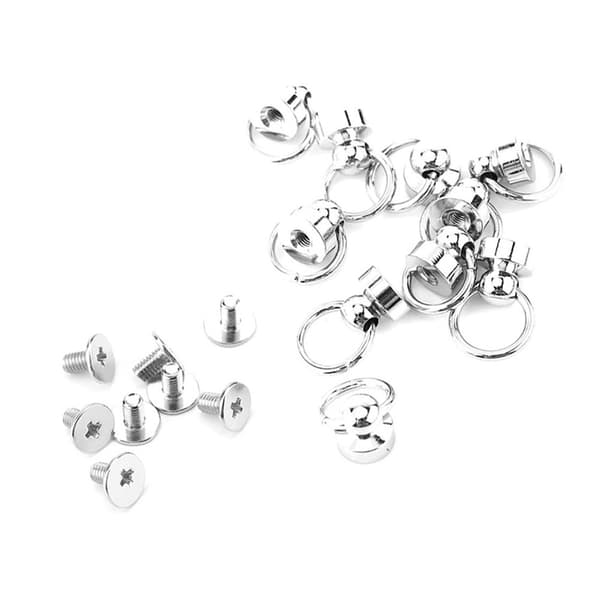 10 stk. messingnitter studs skru bagpå rund ringhoved læderhåndværk dele