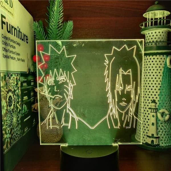 Børnelys Naruto Stuff 3D Lampe Optisk Illusion Natlys 7 Farver LED Hjem Sengebord Nat Stemningslys