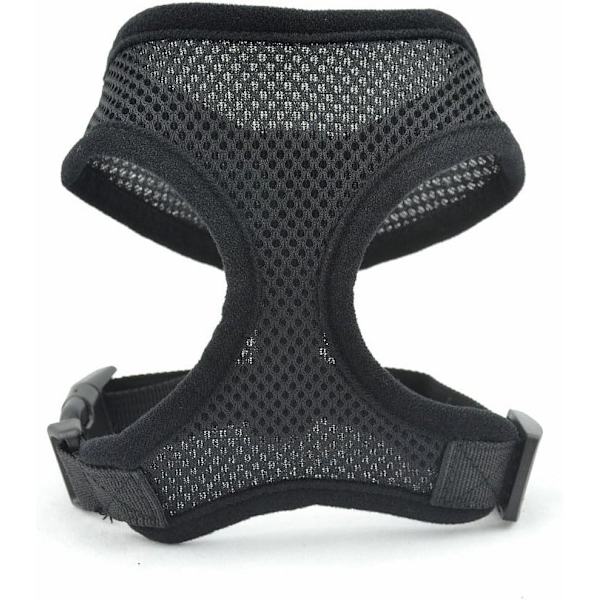 Halsband för husdjur, valp, hund, katt, ingen dragning, säker kontroll, enkel mjuk mesh, nylon, justerbar väst, sele för promenader (X-Large, svart) Black XLarge