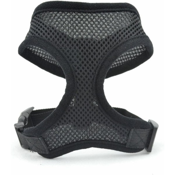 Hunde- og kattesele til hvalpe, der ikke trækker, sikker kontrol, let blødt mesh, nylon, justerbar vest, gåsele (X-Large, sort) Black XLarge