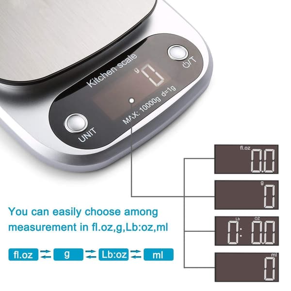 Matvåg 22lb Vikt Gram, Digitala Köksvågar och Uns för Matlagning, Bakning