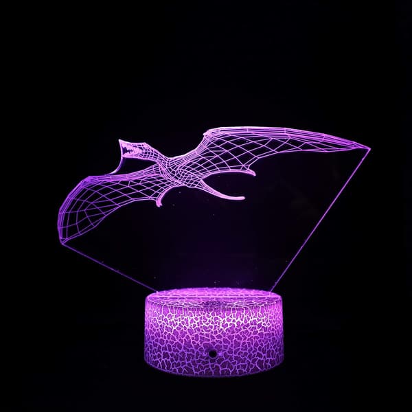 4 stk. 3D Dinosaur Nattlys, ATTOE Led Illusjonslampe 16 Co