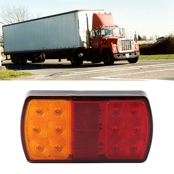 12V 2W LED Baklykta Trailer Lastbil Elbil Baklykta Blinkers Stopp Bromsljus