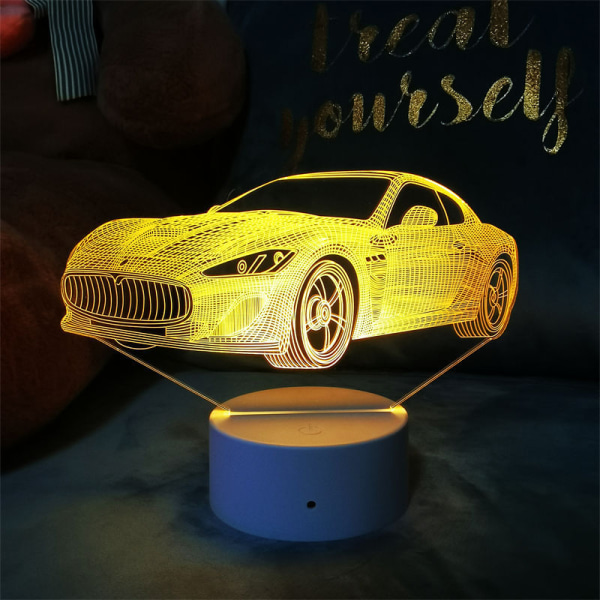 Bil 3D-lampa nattljus med fjärrkontroll och pekkontrollR