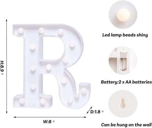 LED Bogstav Lys Alfabet Lysende Skilt til Natlampe Hjem