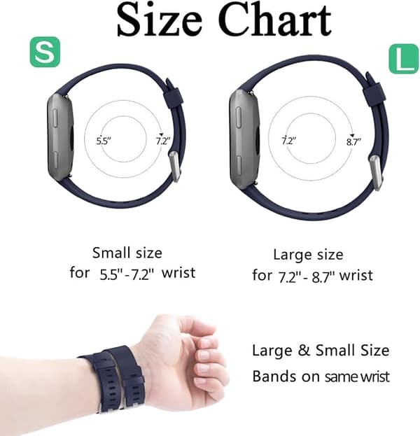 Smartwatch-rem til Fitbit Versa Smartwatch, Versa 2 og Versa Lite SE ure til kvinder og mænd (Skiferblå-S)