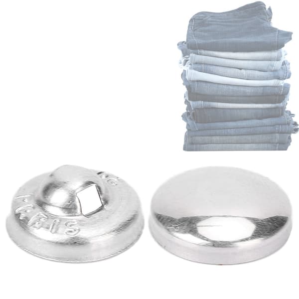 100 sett stoffklær runde aluminiumsdekte knapper DIY smykker håndverk tilbehør (20L)